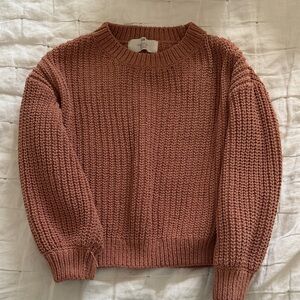 H&M Crewneck Chunky Knit Sweater — Rose Brown